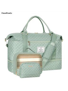 3-in-1 Travel Duffel Bag with Shoe Compartment and Crossbody Bag